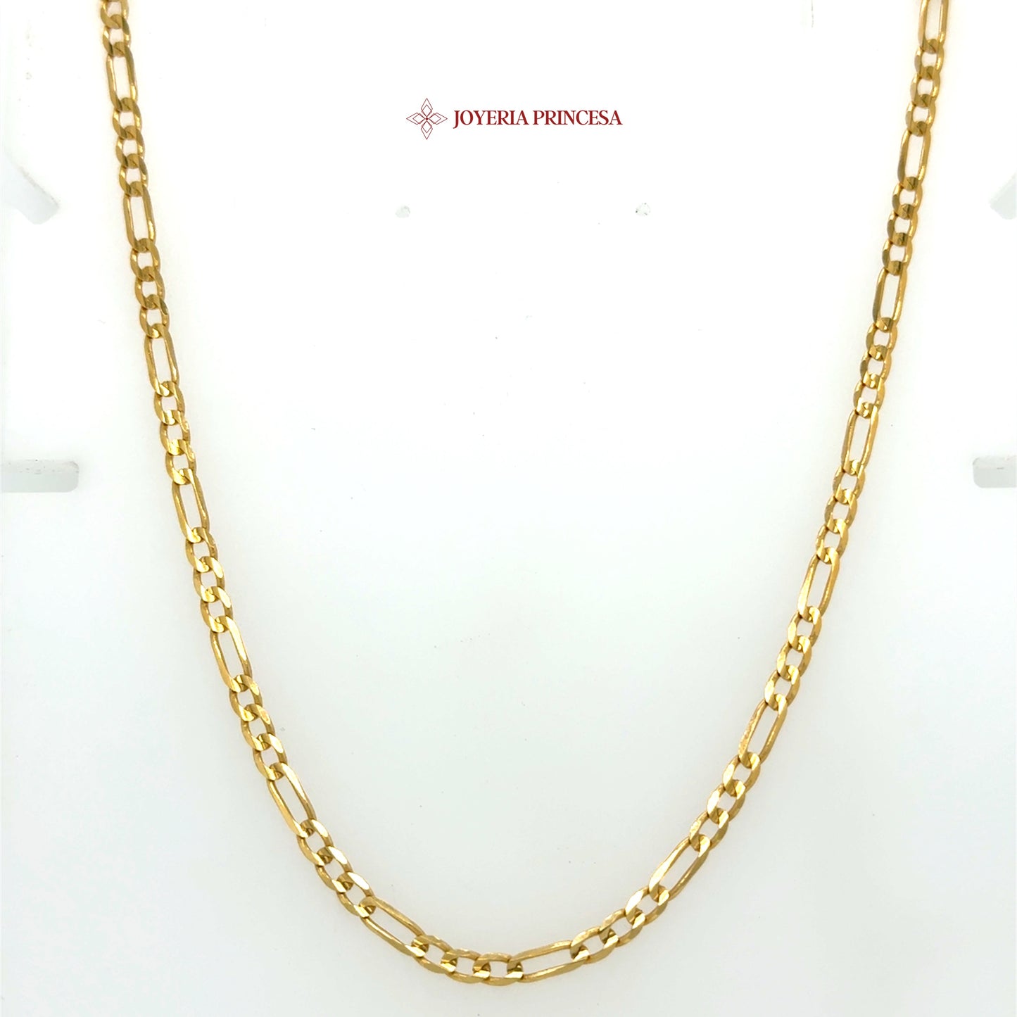 14K 22in 3mm Figaro Diamond Cut Chain