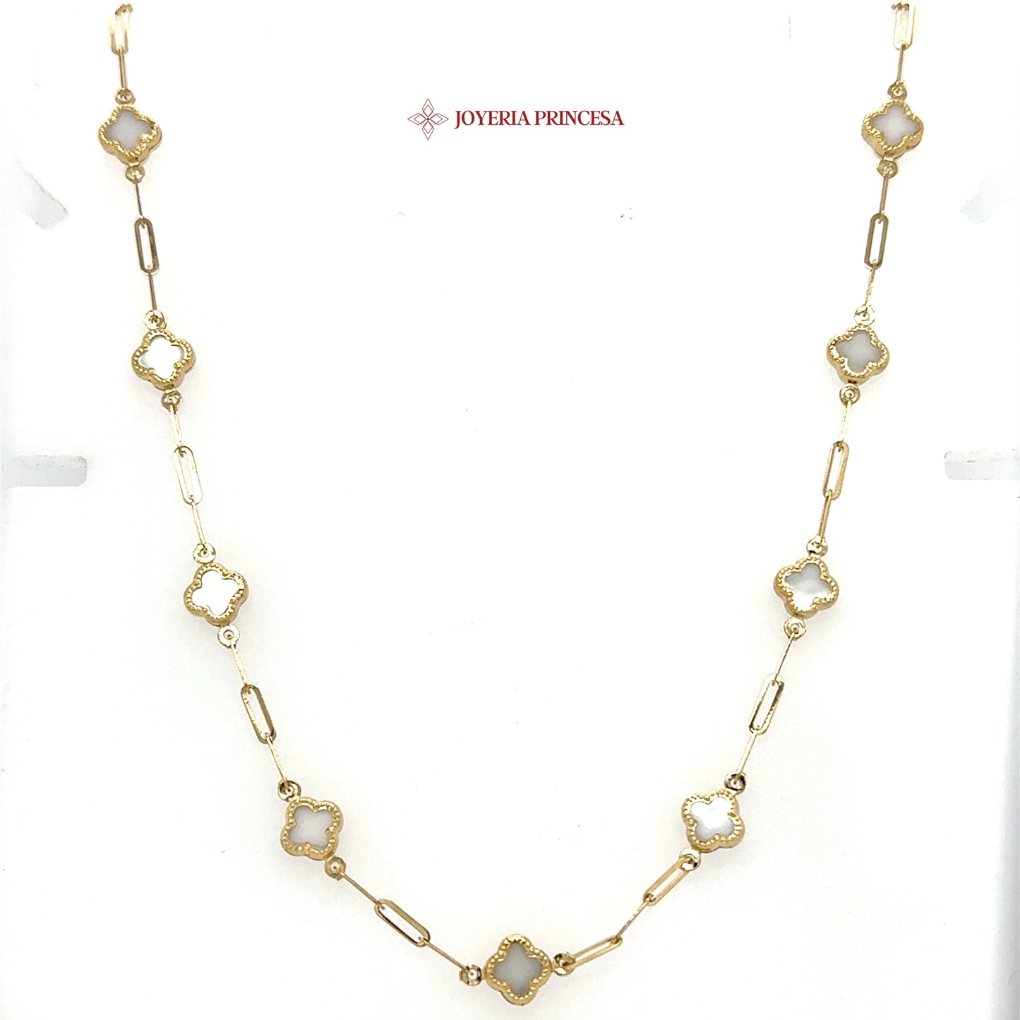 14K 18in Elegant Clover and Link Design