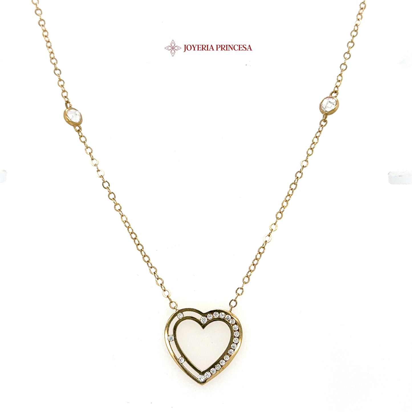14K 18in Elegant Heart Pendant Necklace