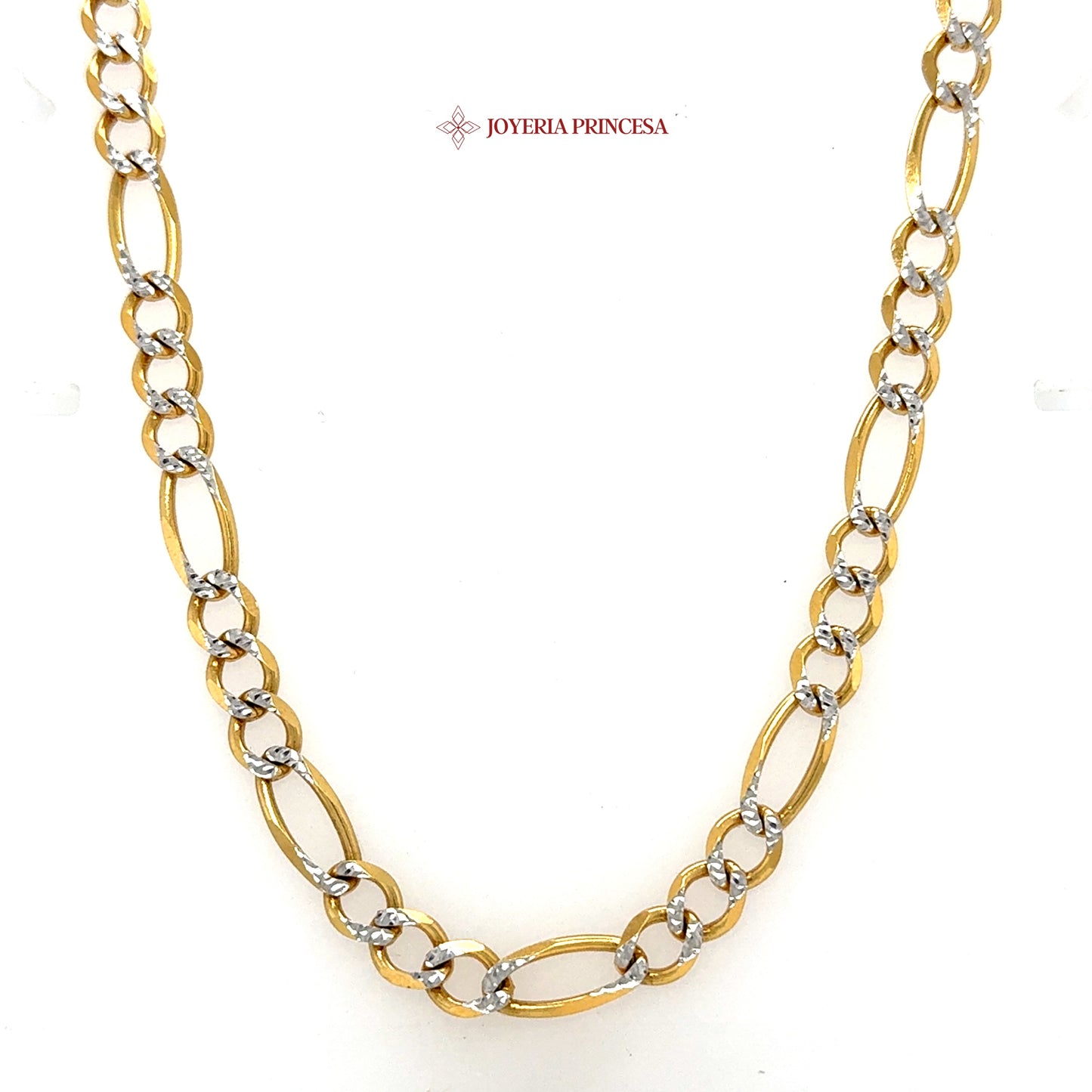 10K 24in 6.6mm Elegant Two-Tone Link Necklace