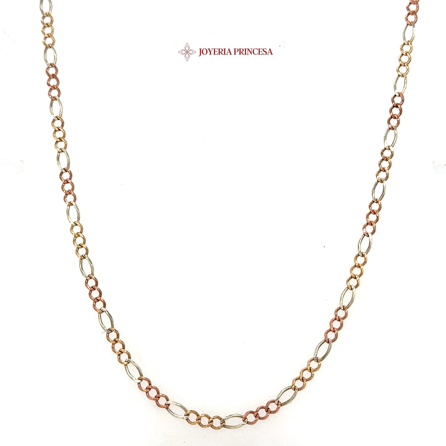10K 24in 2.9mm Elegant Two-Tone Link Necklace