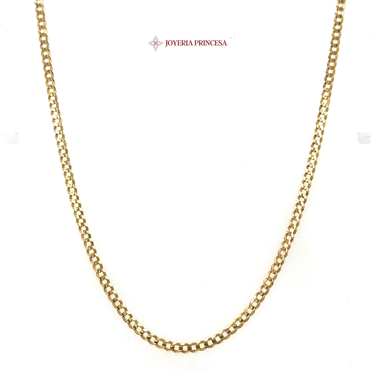 10K 16in 2.6mm Elegant gold curb link necklace