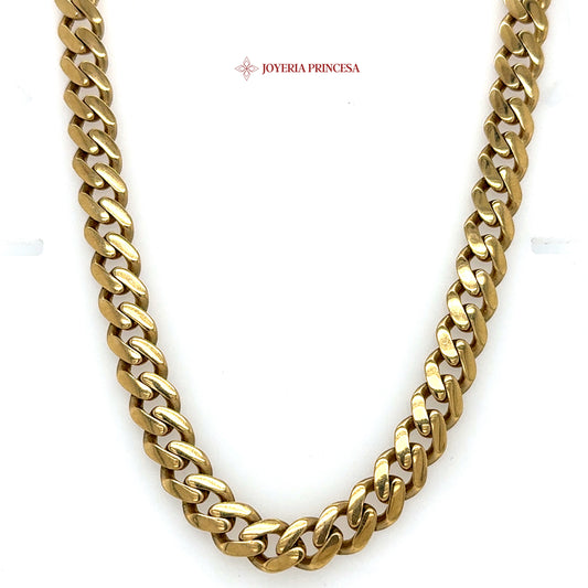 10K 20in 9.3mm Elegant Golden Cuban Link Necklace