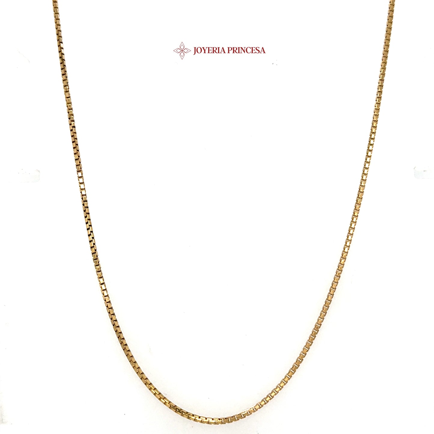 10K 22in 1.4mm Sleek Gold Box Chain Necklace