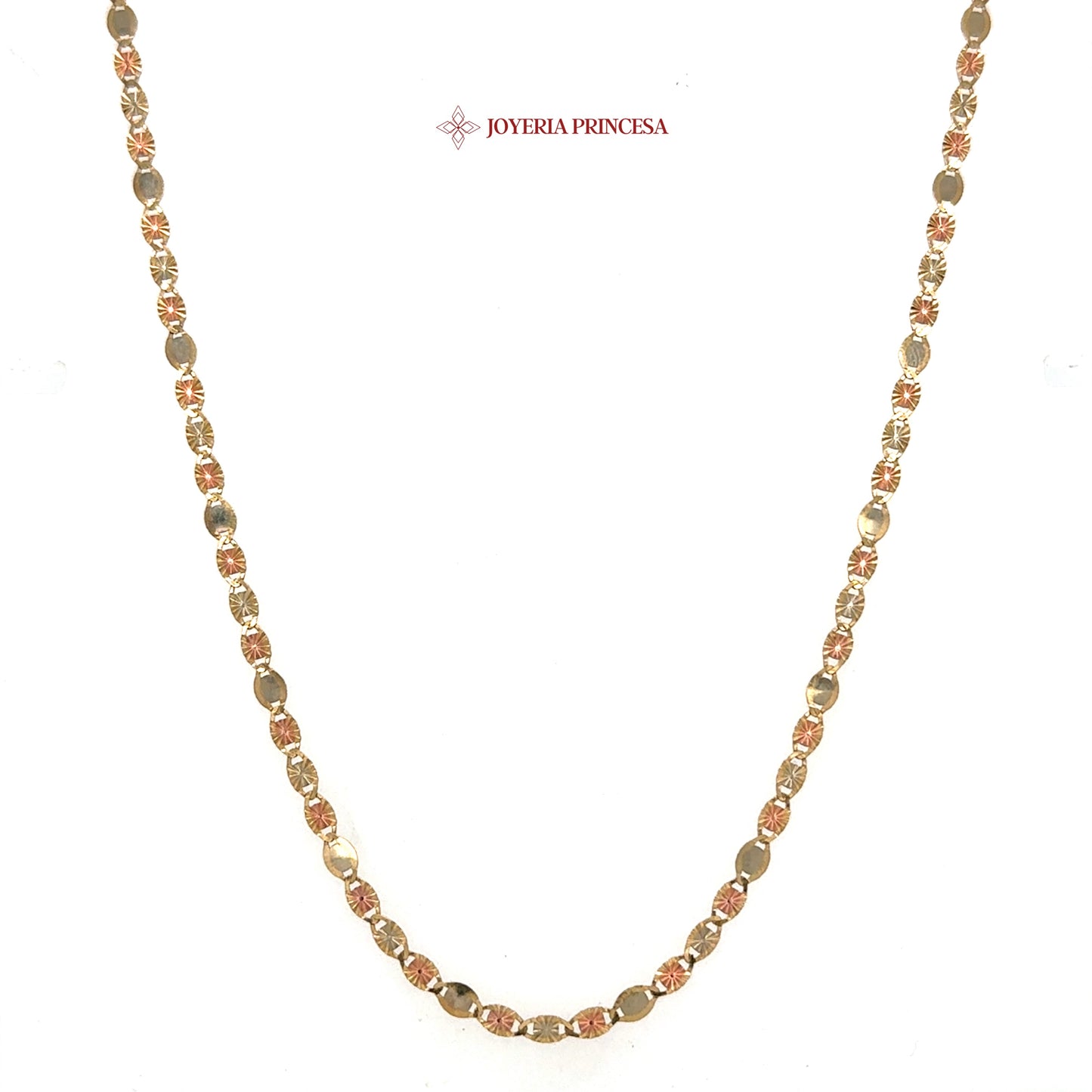 10K 18in 2.7mm Elegant Two-Tone Valentino Star Necklace