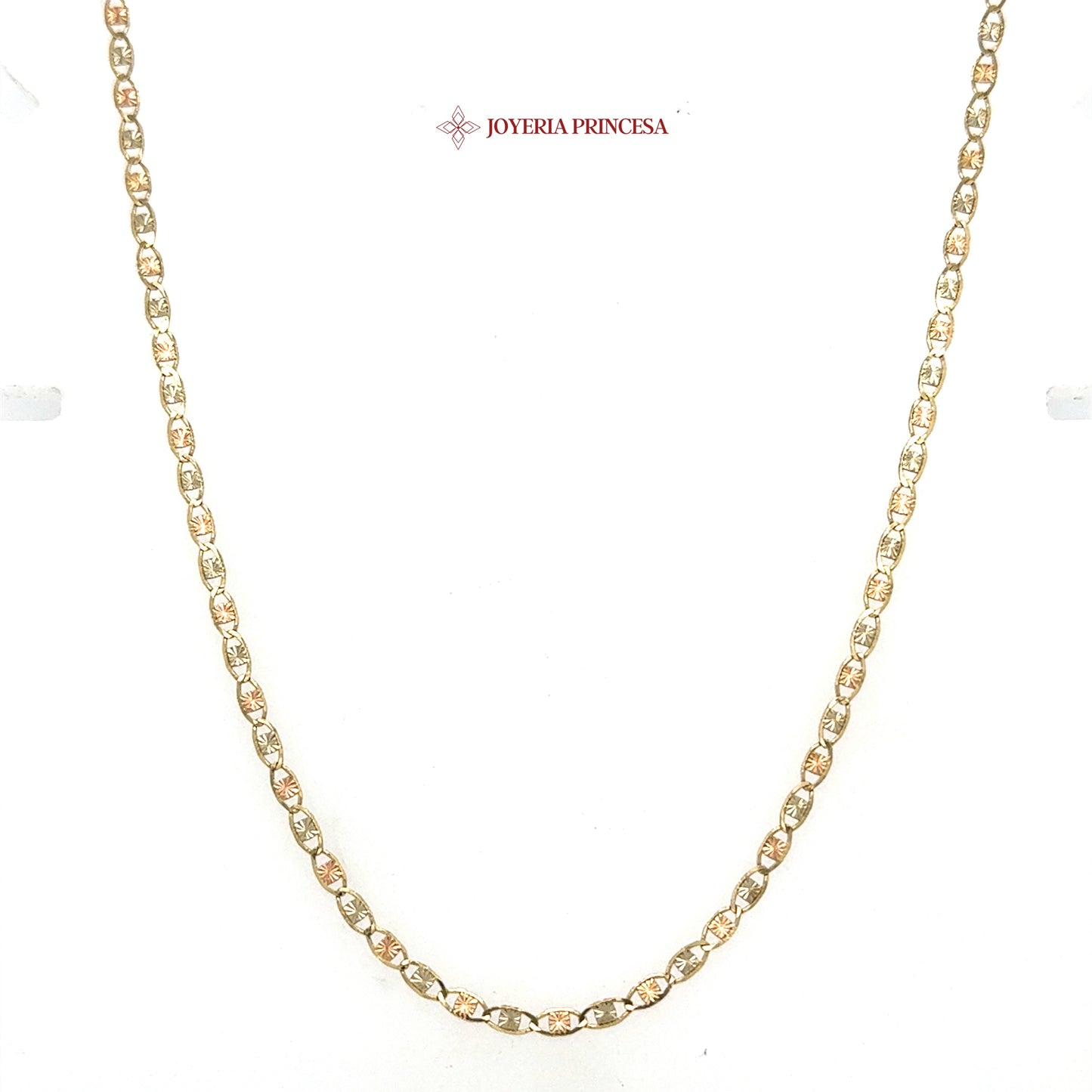 10K 18in 2.4mm Elegant Two-Tone Mariner Valentino Necklace