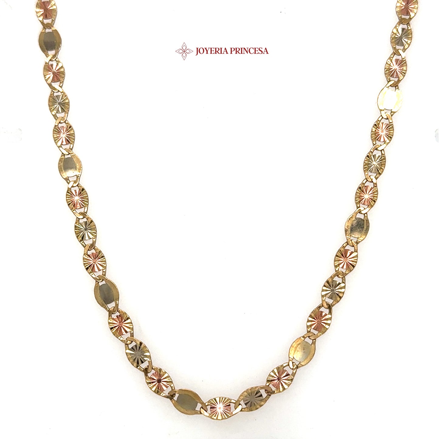 10K 24in 4.6mm Elegant 2-Tone Star Valentino Necklace