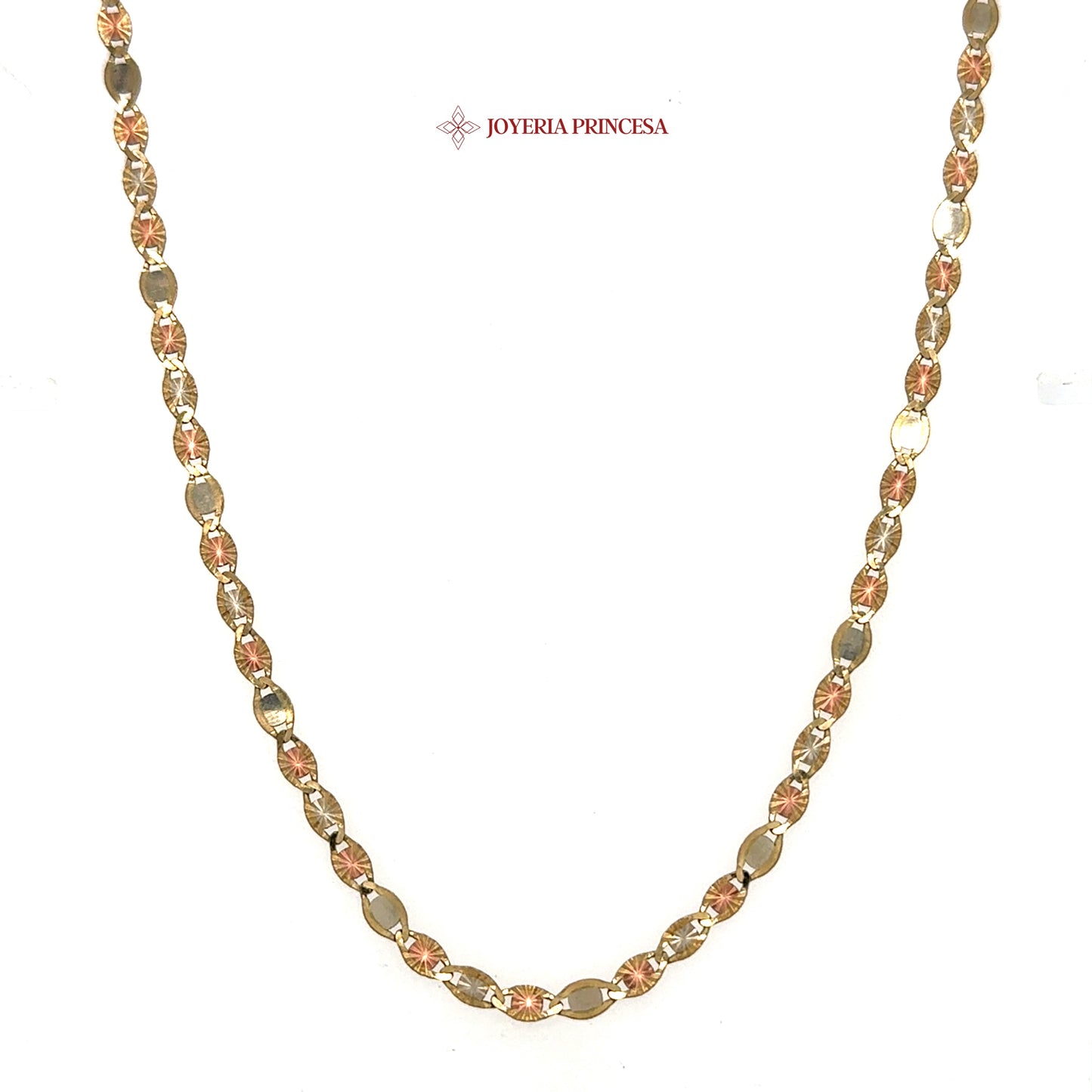 10K 20in 3.5mm Elegant Two-Tone Star Valentino Necklace