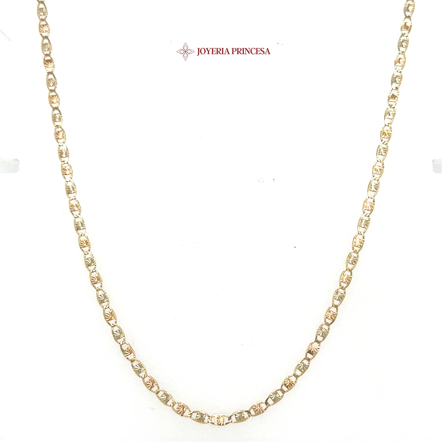 10K 18in 2.4mm Elegant Two-Tone Valentino Star Necklace