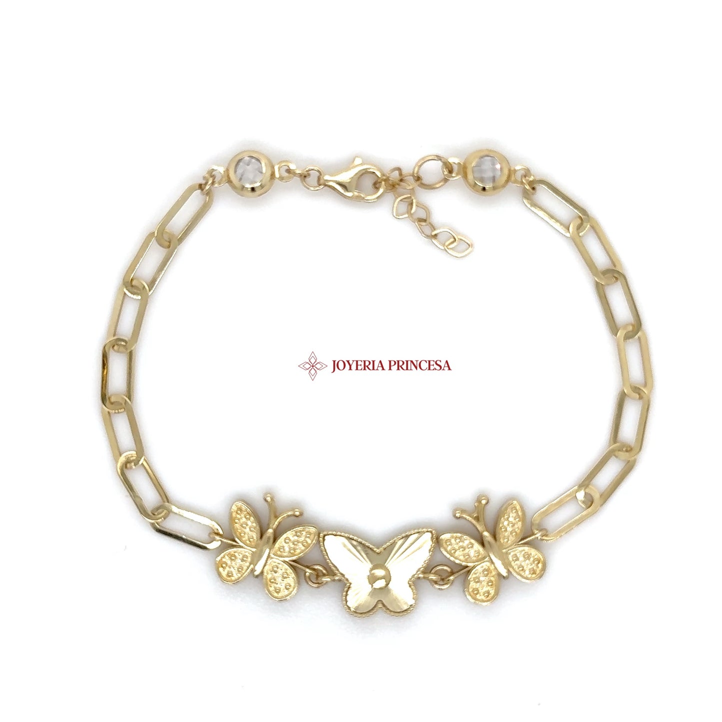 14K Elegant Butterfly Link Bracelet