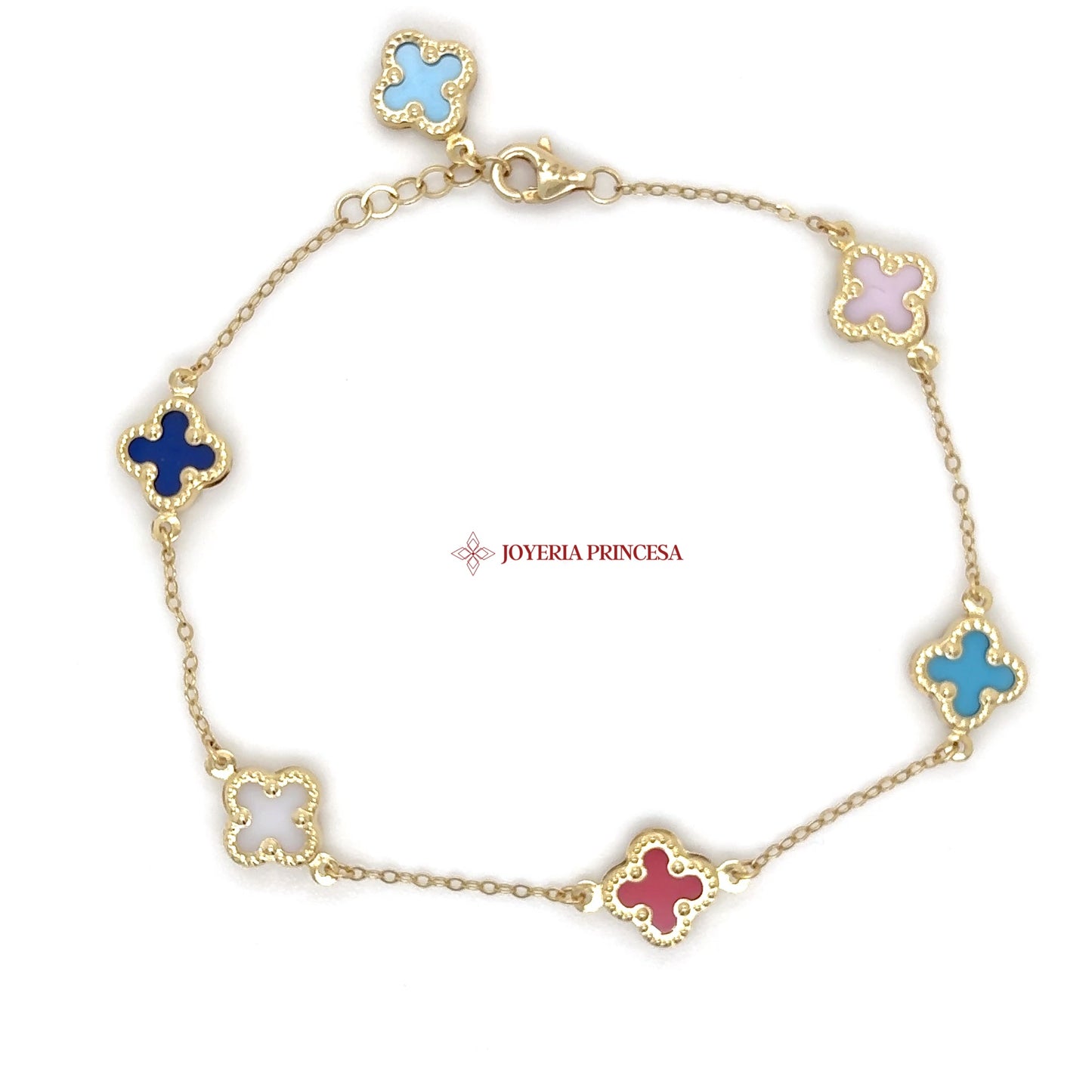 14K Colorful Enamel Charm Bracelet