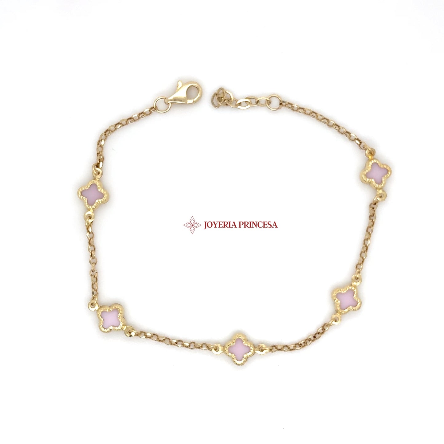 14K Elegant Floral Link Bracelet