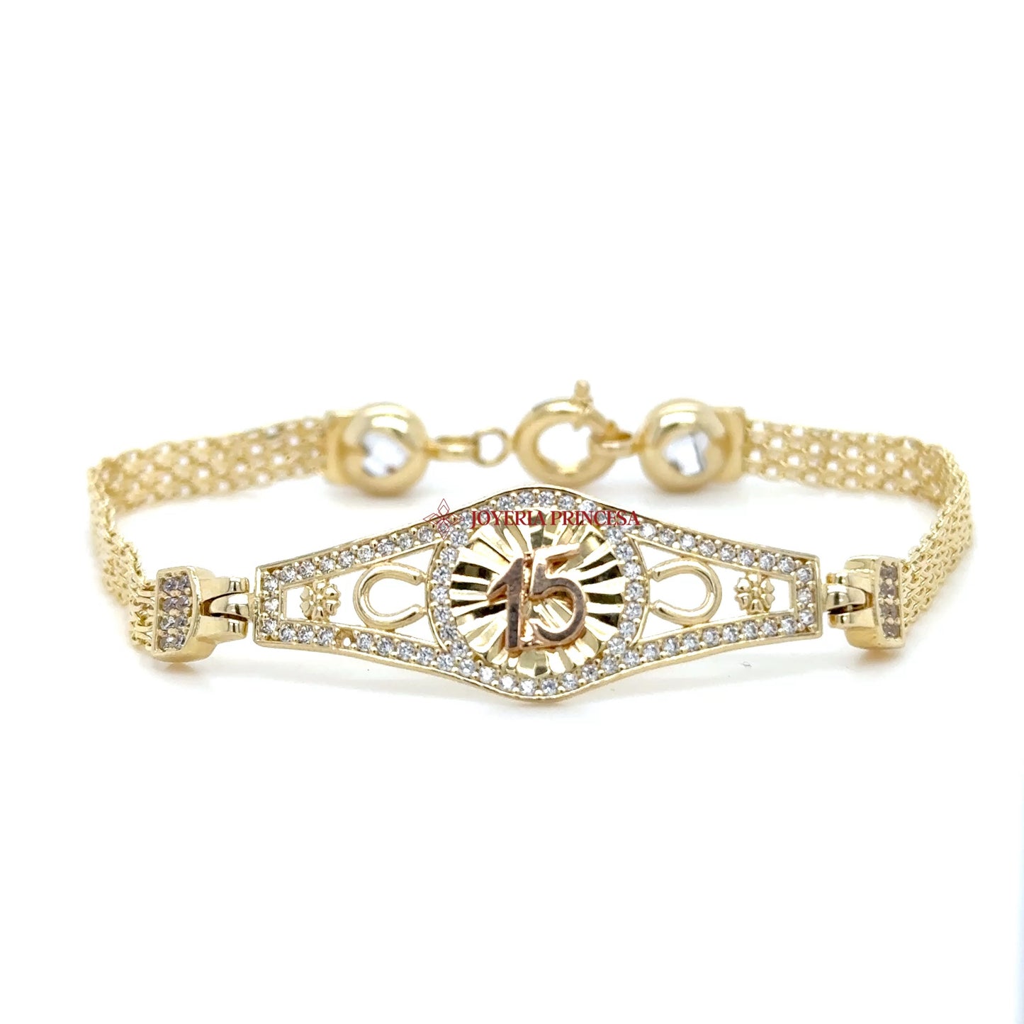 14K Elegant Quinceanera Anniversary Bracelet