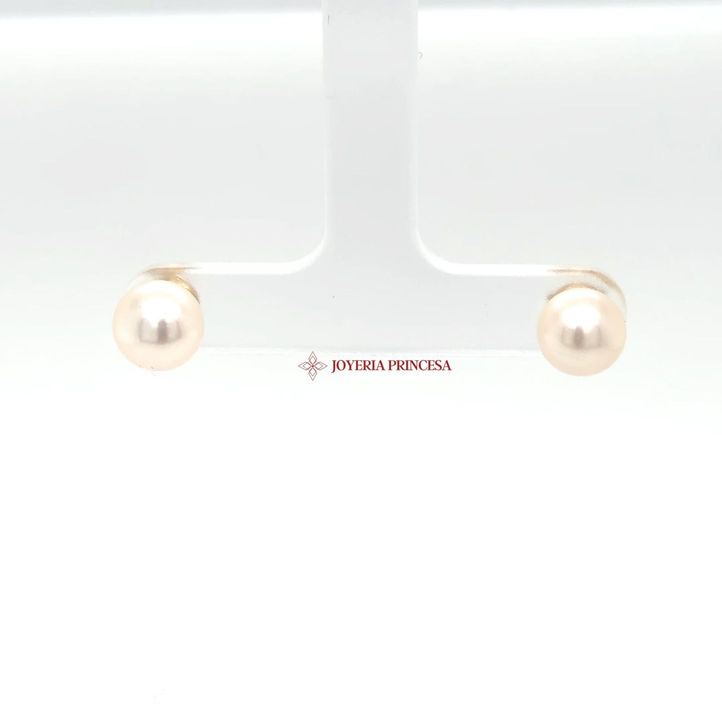 14K Yellow Gold Pearl Stud Earrings
