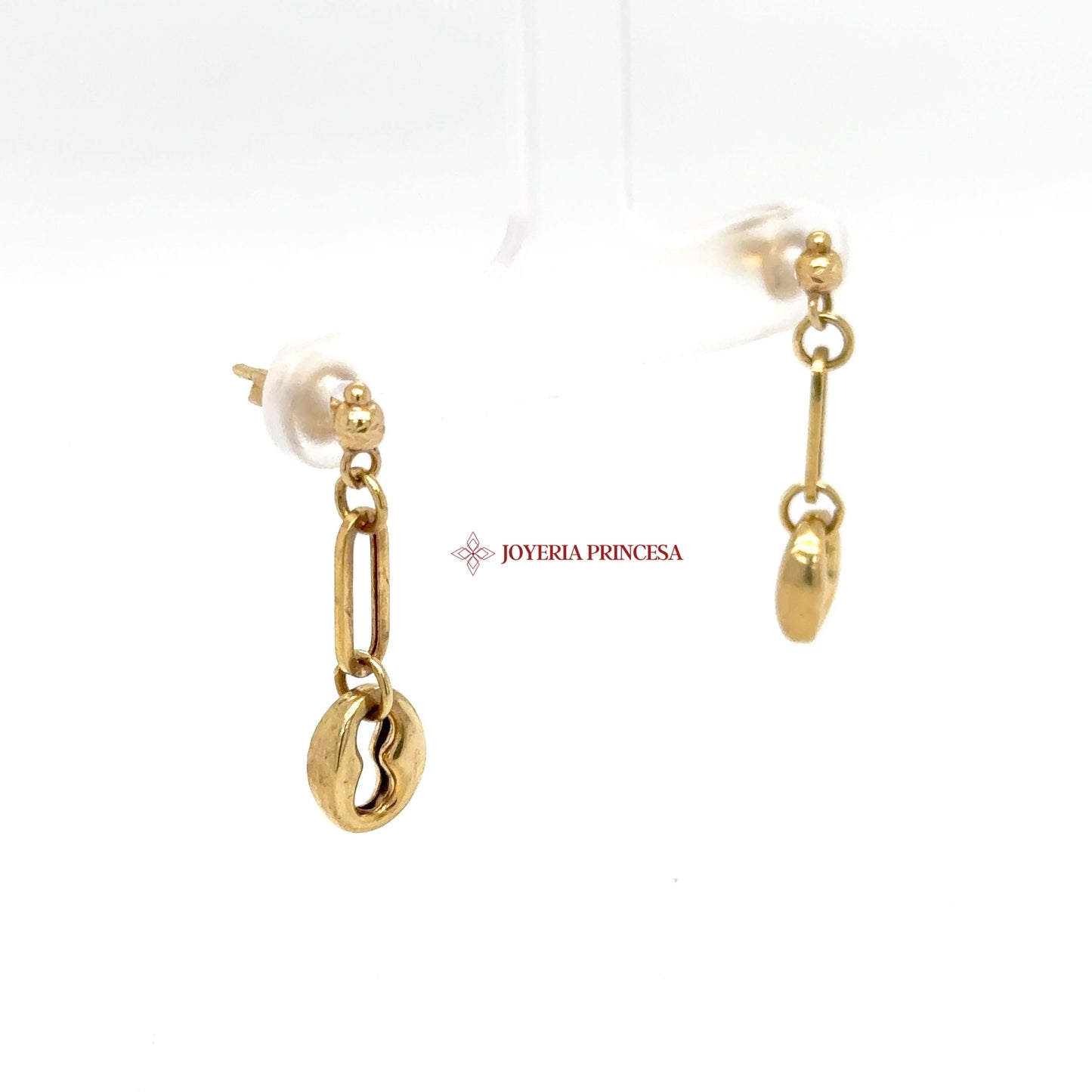 14K Yellow Gold Modern Chain Dangle Earrings