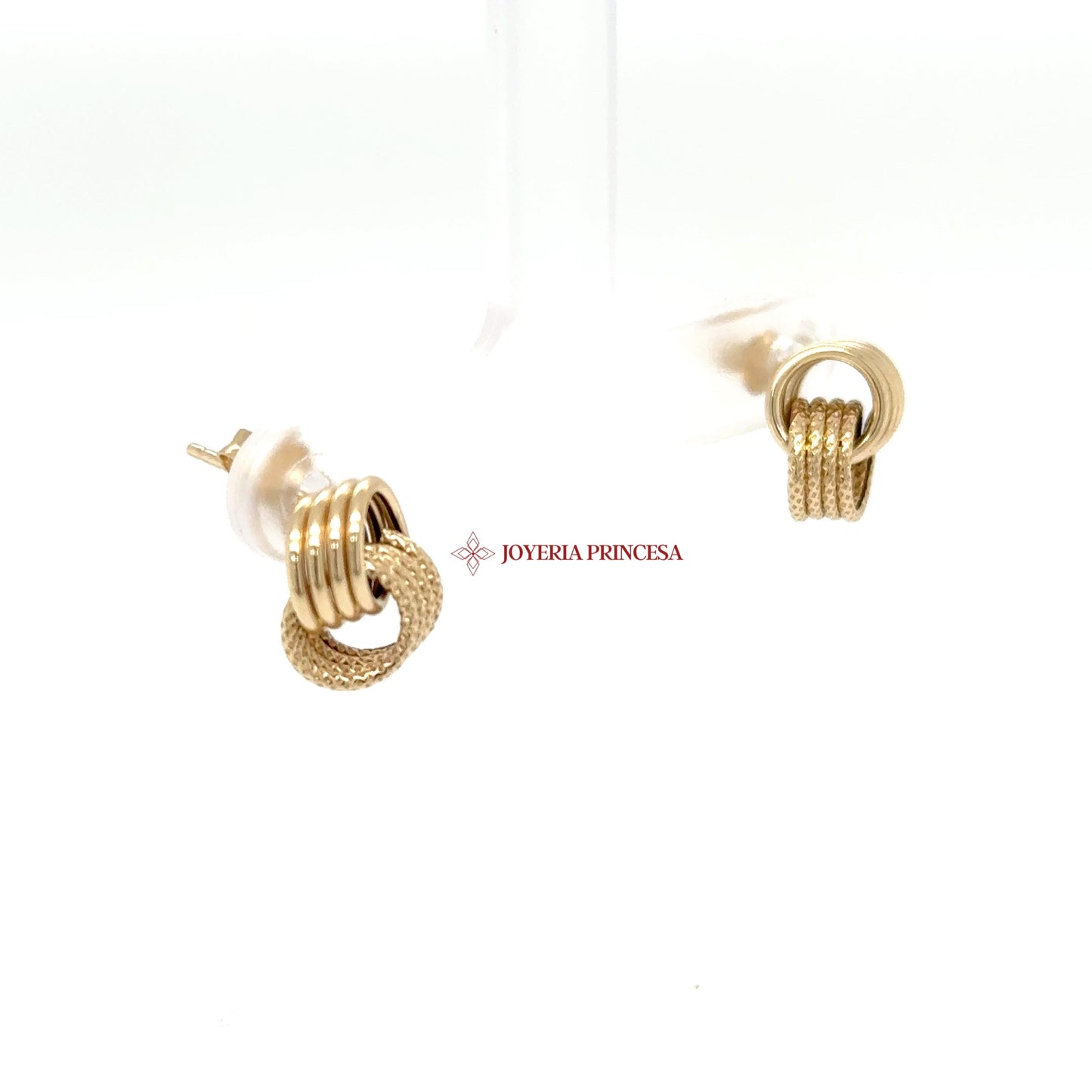 14K Gold Textured Knot Earrings