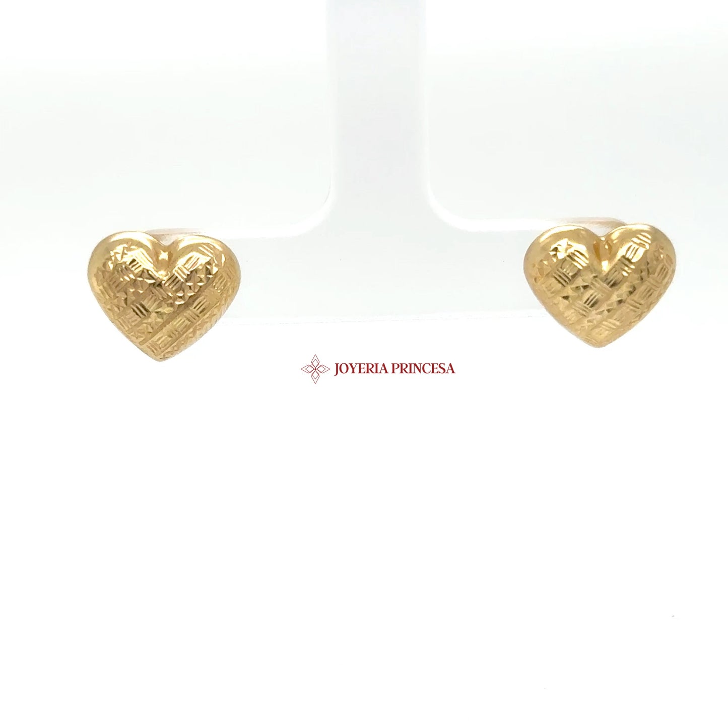 14K Gold Heart Stud Earrings