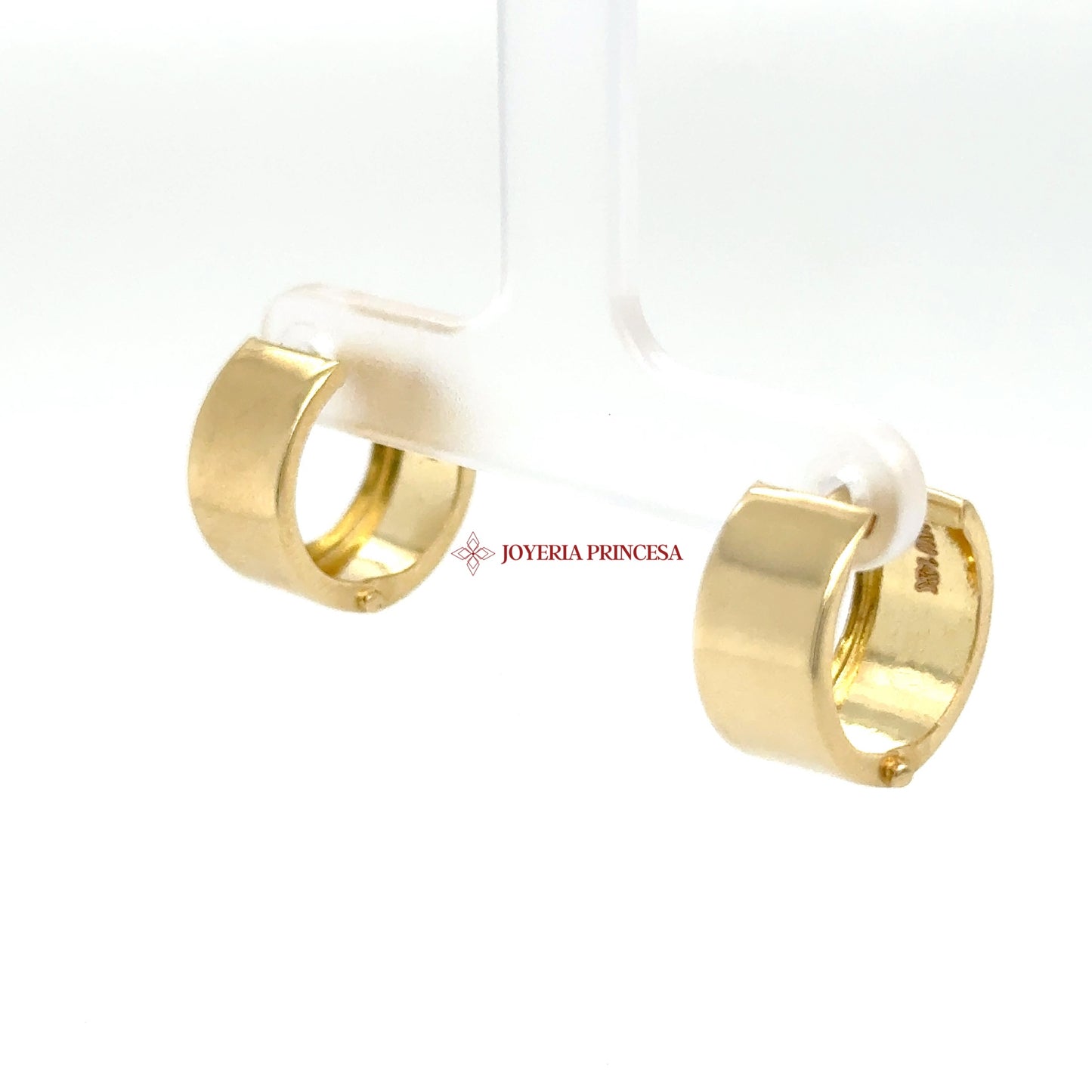 14K Gold Huggie Earrings with Polished Finish