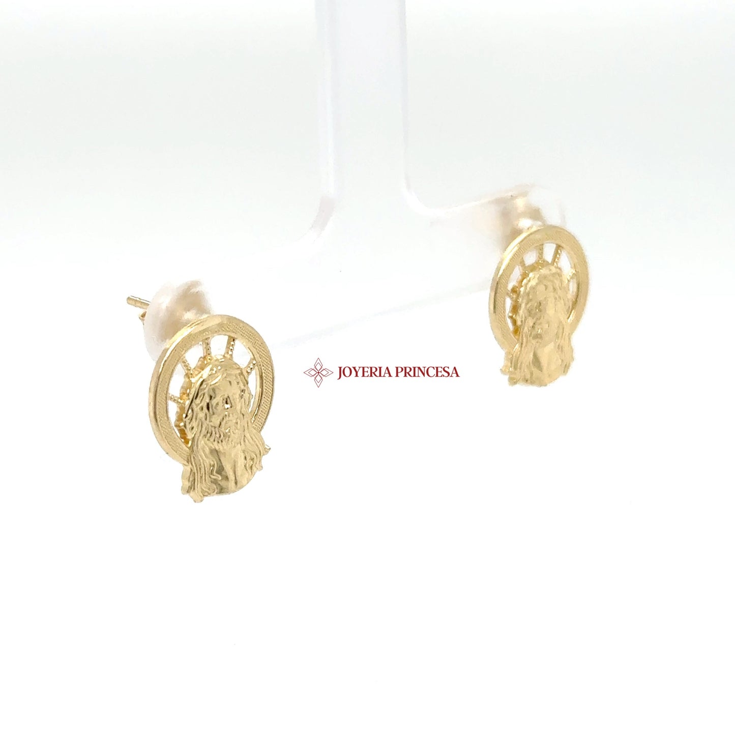 14K Gold Lion Head Stud Earrings