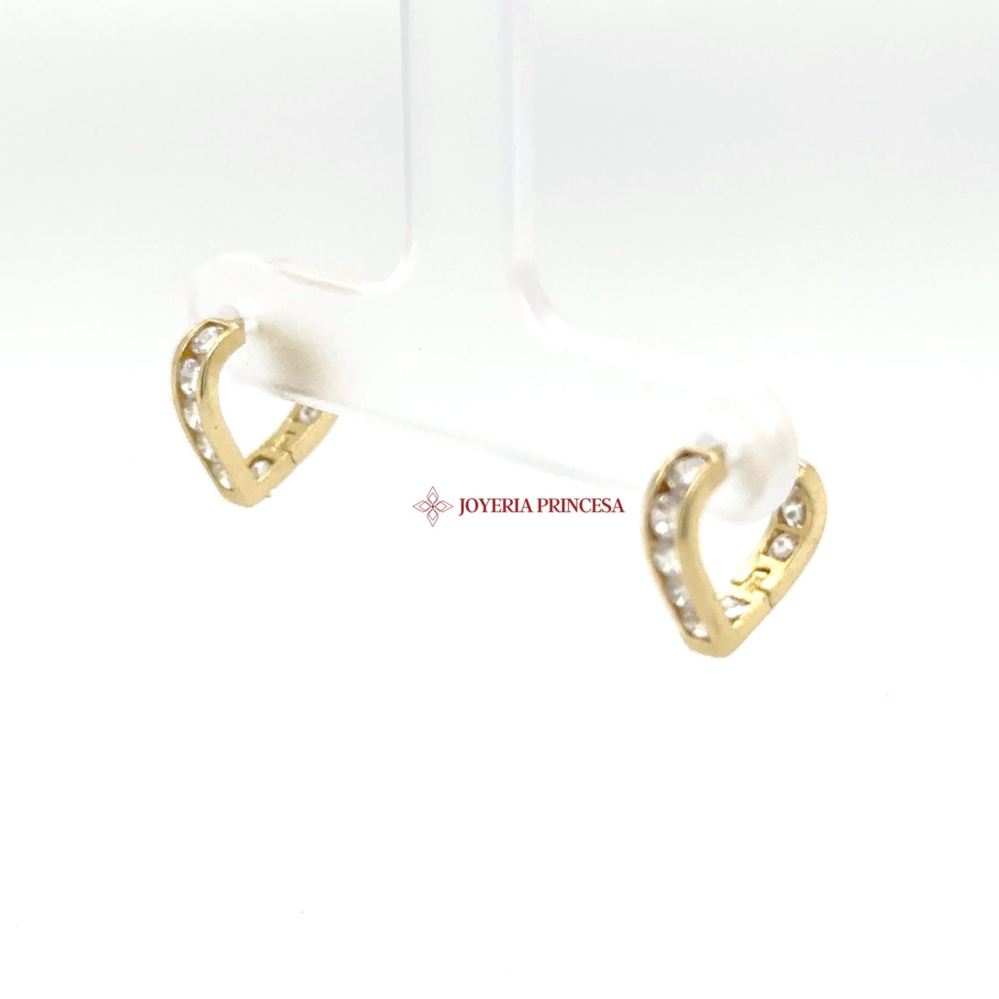 14K Gold Huggie Earrings with Cubic Zirconia