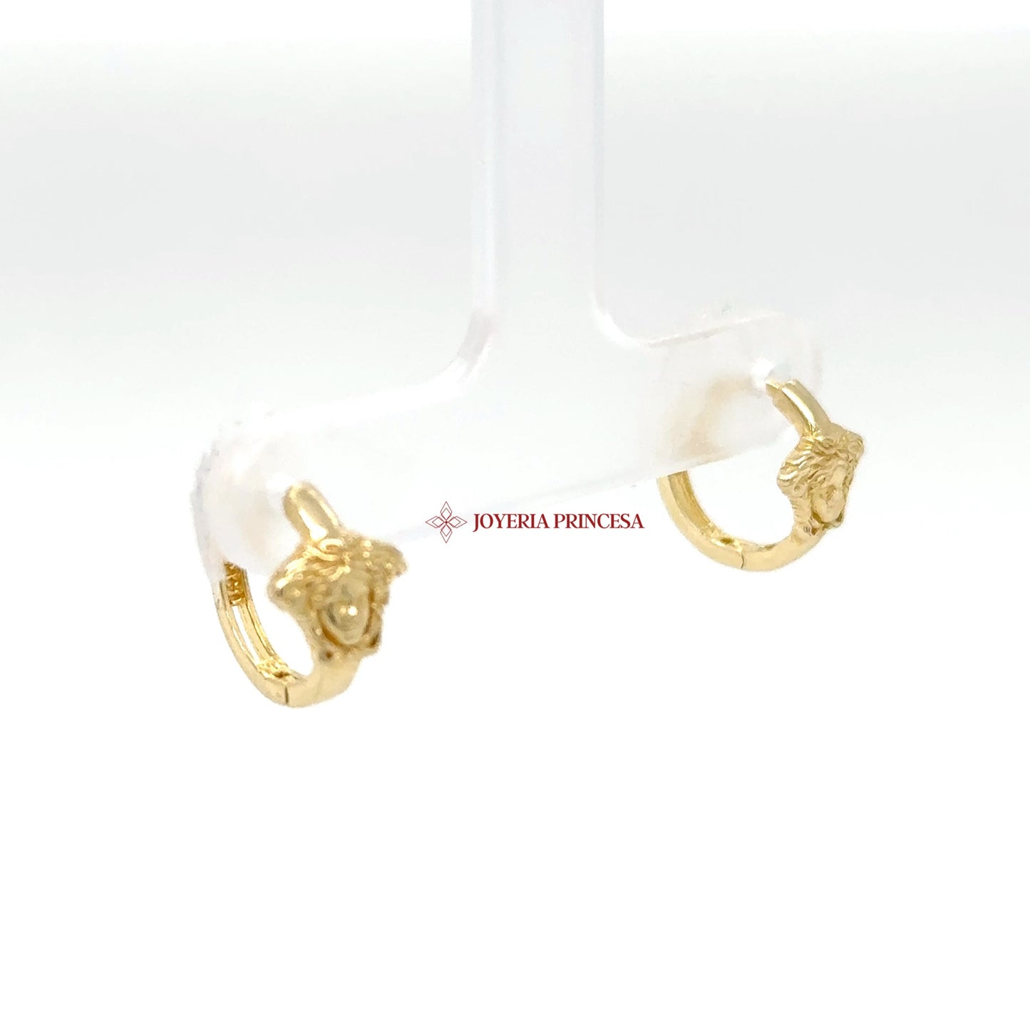 14K Gold Lion Head Huggie Earrings