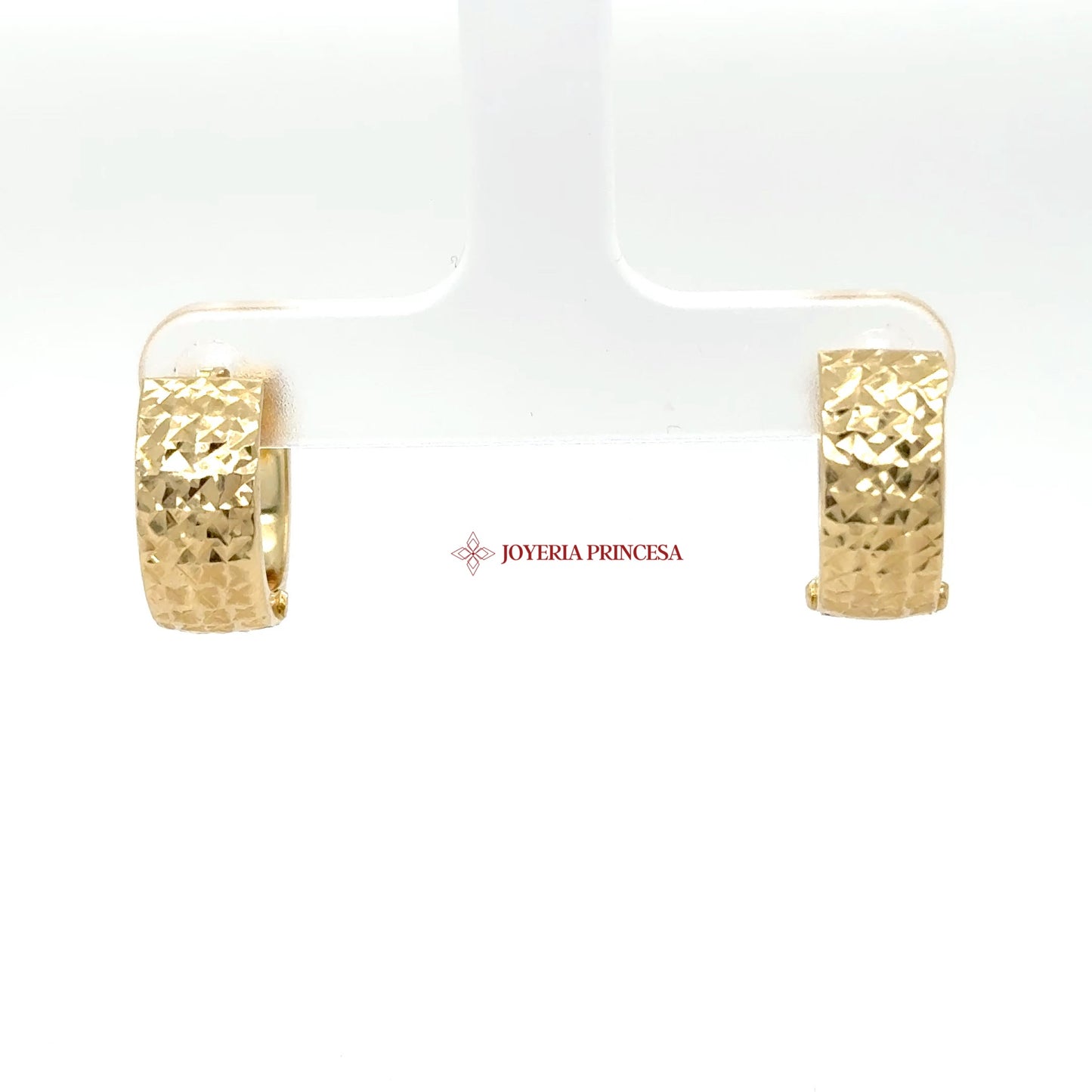 14K Gold Textured Huggie Earrings (UN-0861)