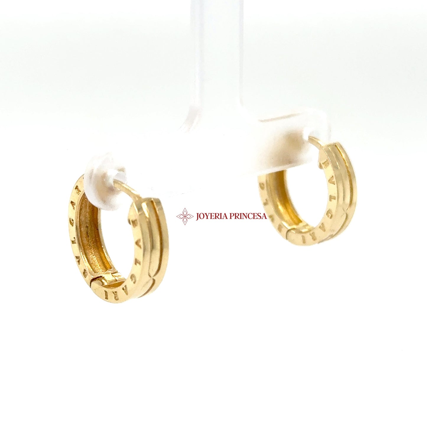 14K Gold Huggie Earrings with Textured Design (UN-0870)