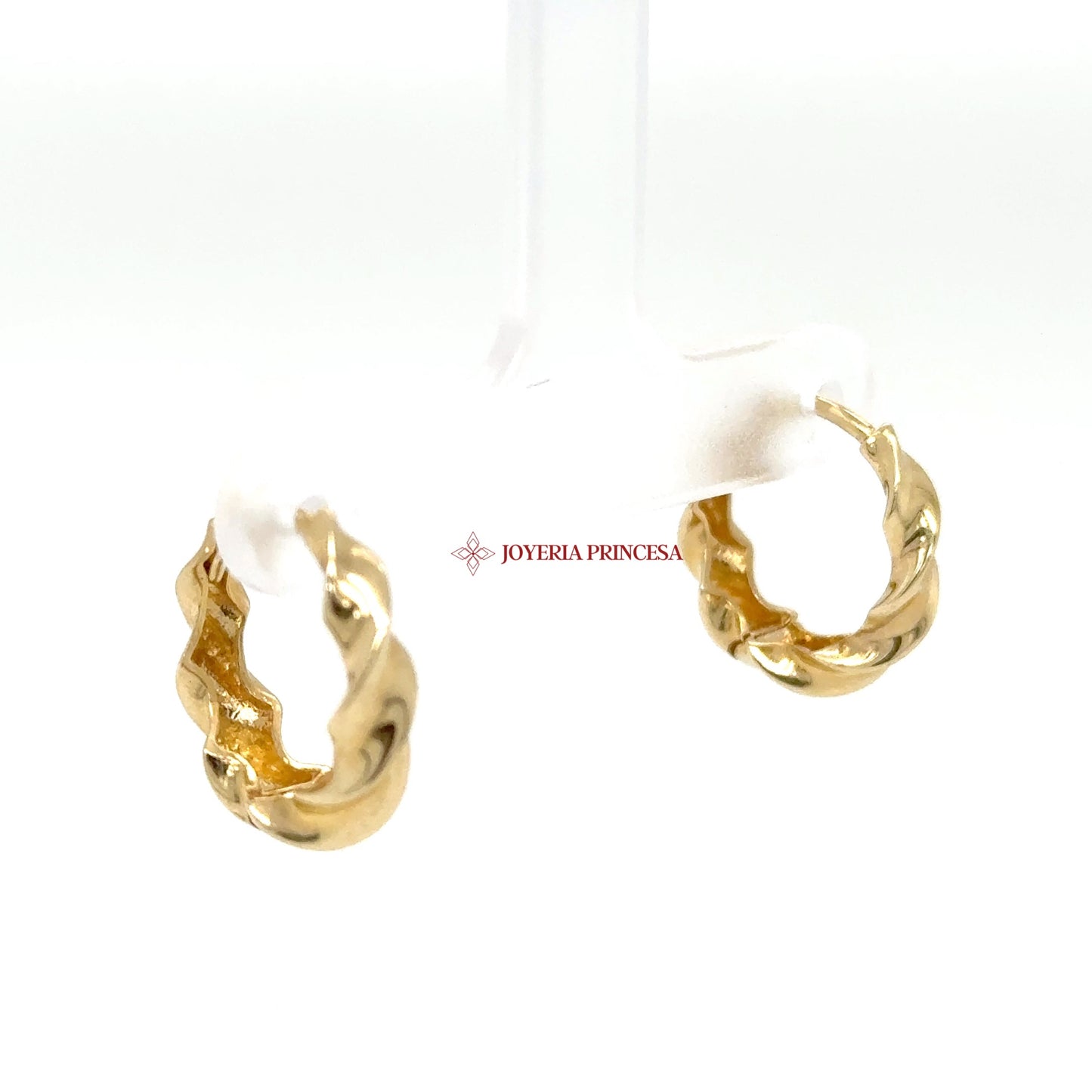 14K Gold Twisted Huggie Earrings (UN-0877)