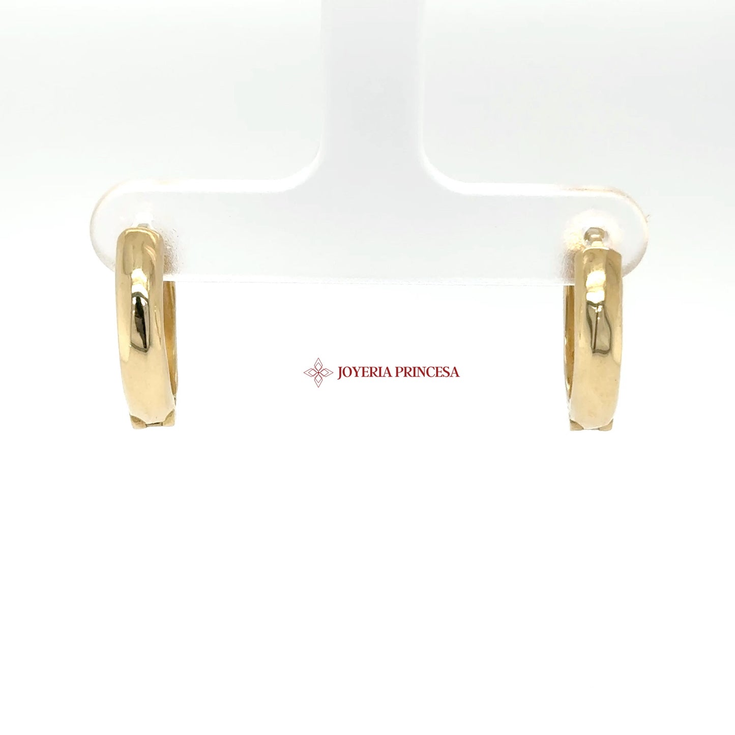14K Gold Polished Huggie Earrings