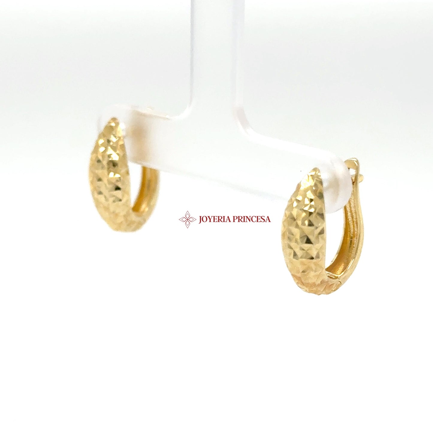 14K Gold Textured Huggie Earrings (UN-0893)