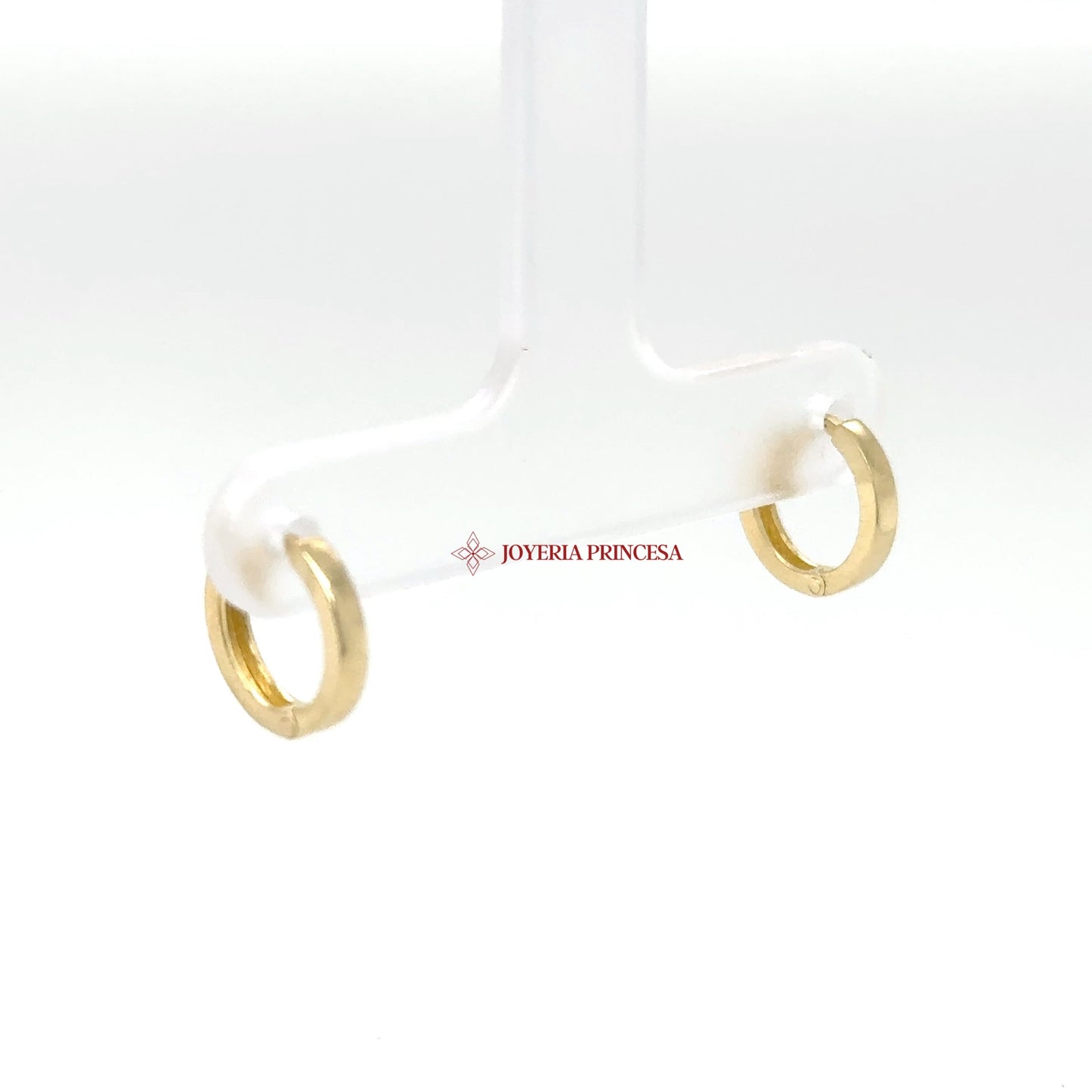 14K Gold Huggie Earrings with CZ Accent