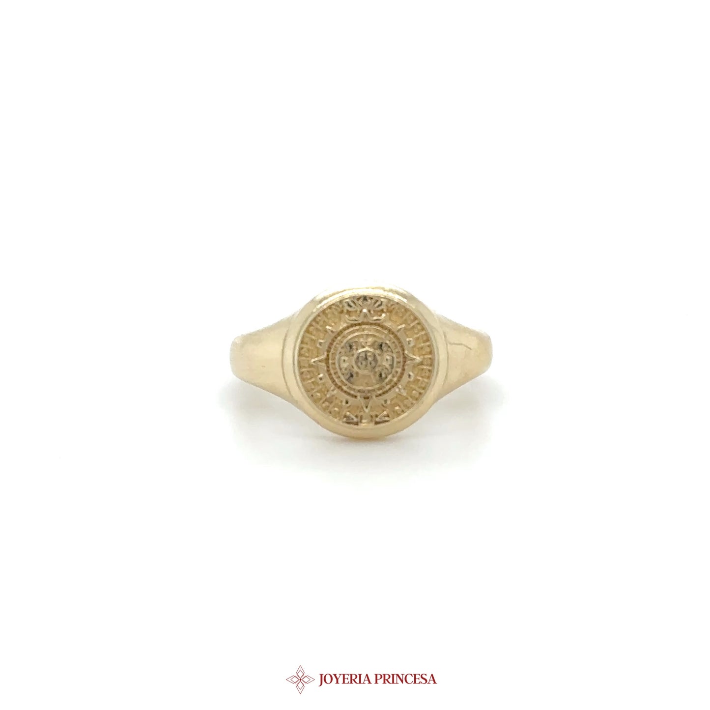 14K Yellow Gold Medallion Signet Ring