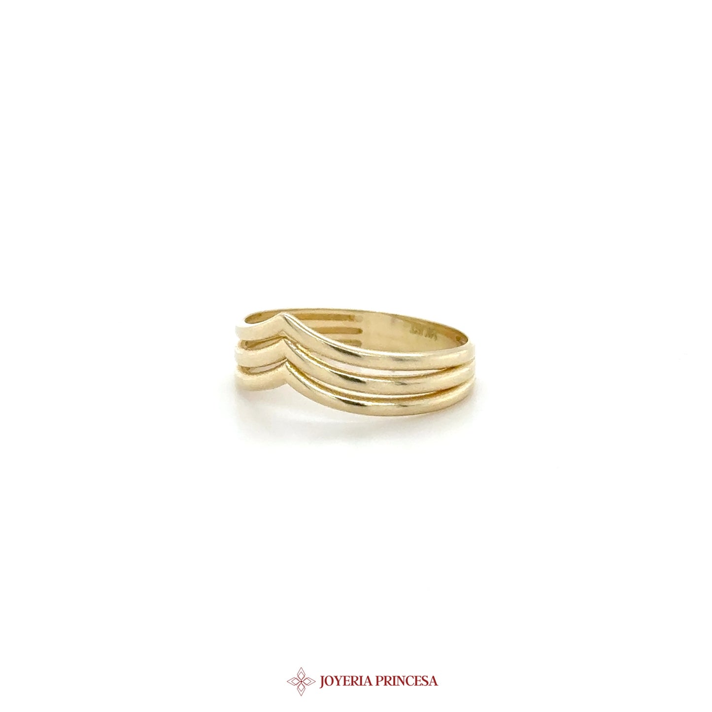 14K Yellow Gold Wave Stackable Ring