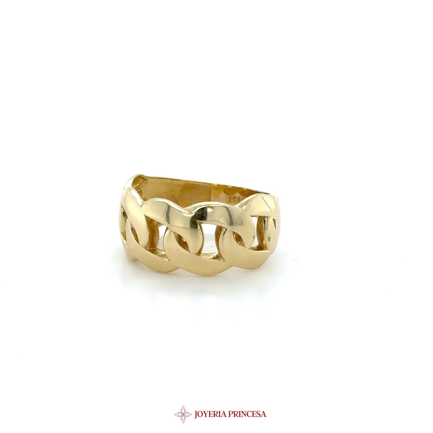 14K Yellow Gold Chain Link Ring