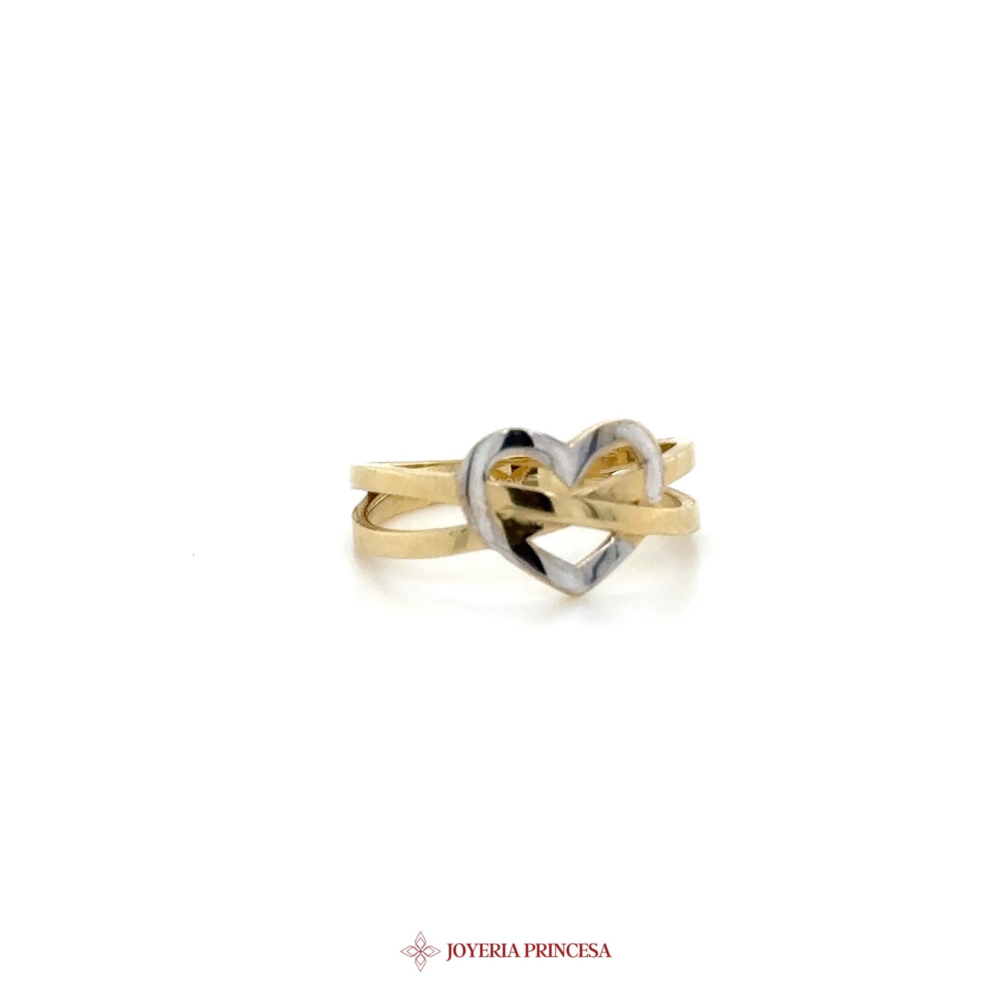 14K Two-Tone Heart Design Ring