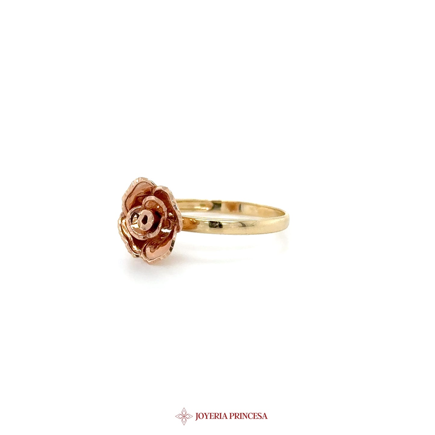 14K Gold Rose Motif Ring