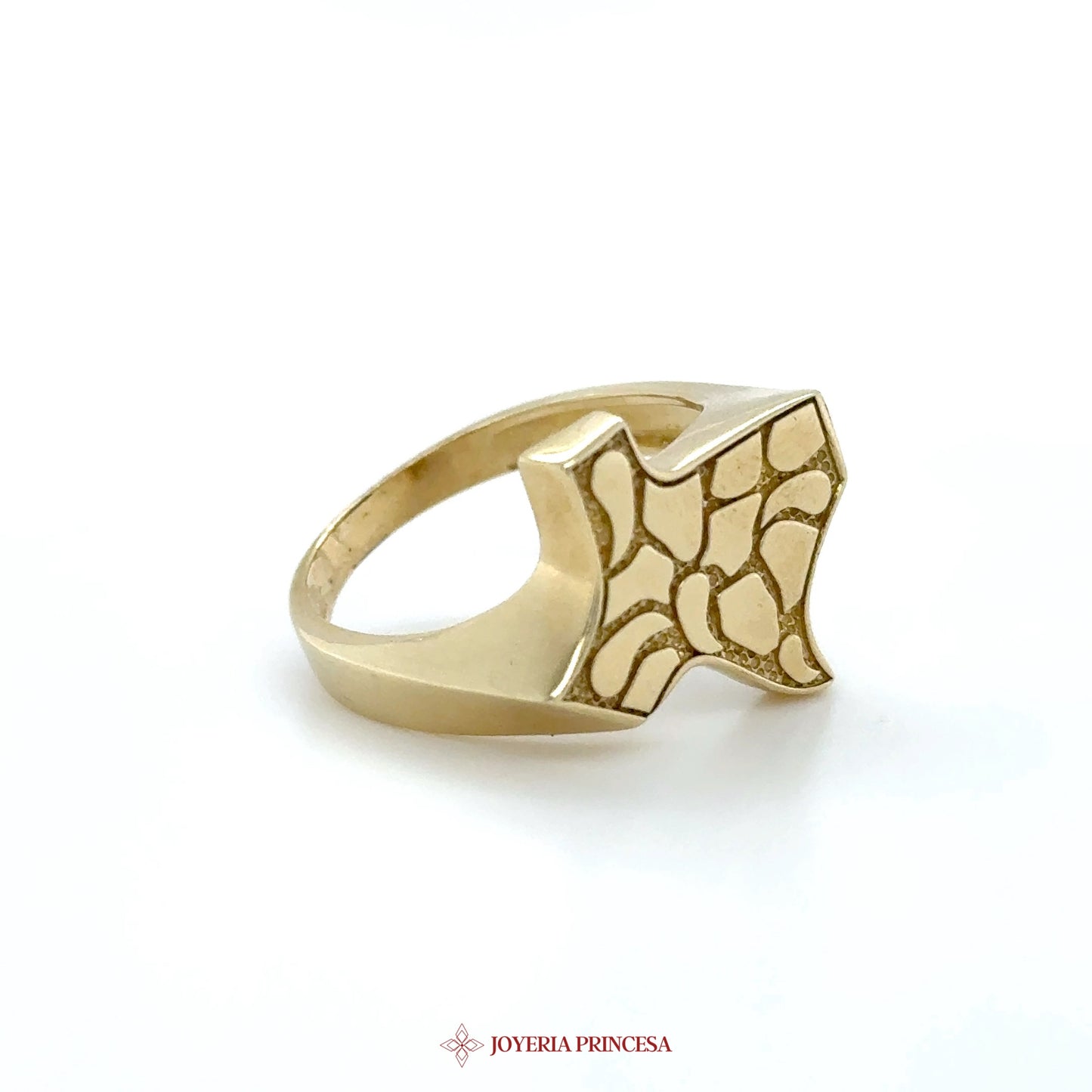 10K Gold Fish Motif Ring with Textured Finish
