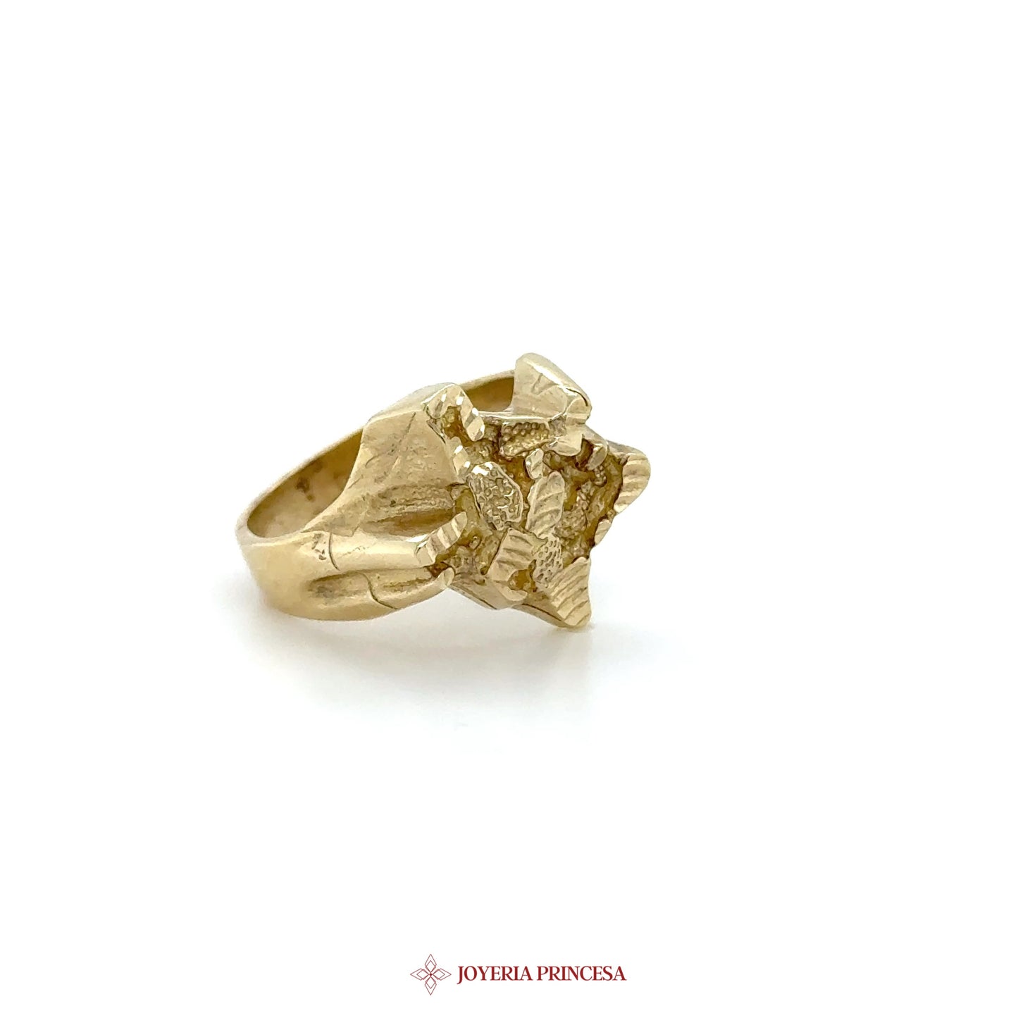 10K Gold Coral-Inspired Ring with Detailed Texture