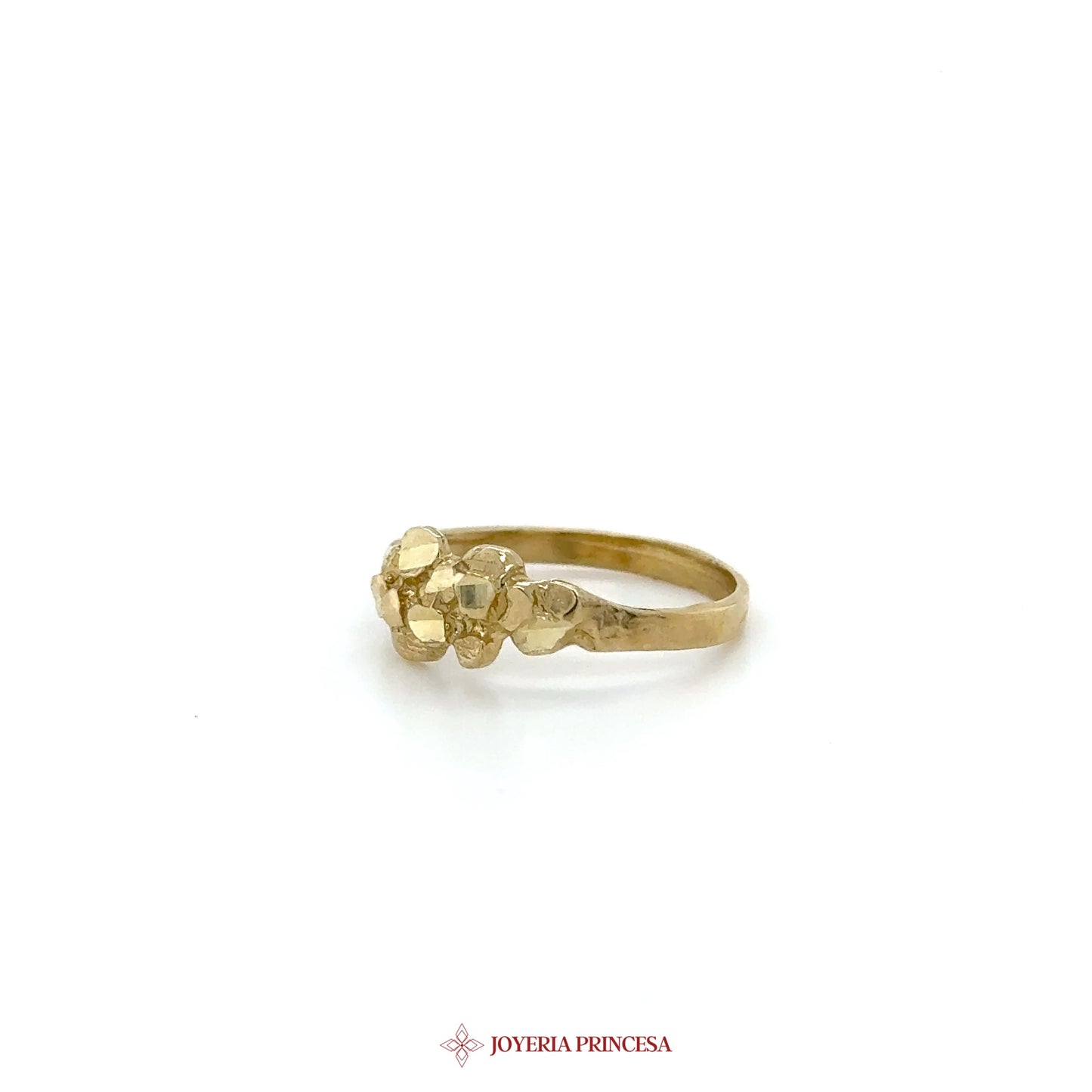 10K Gold Cluster Ring with Textured Design