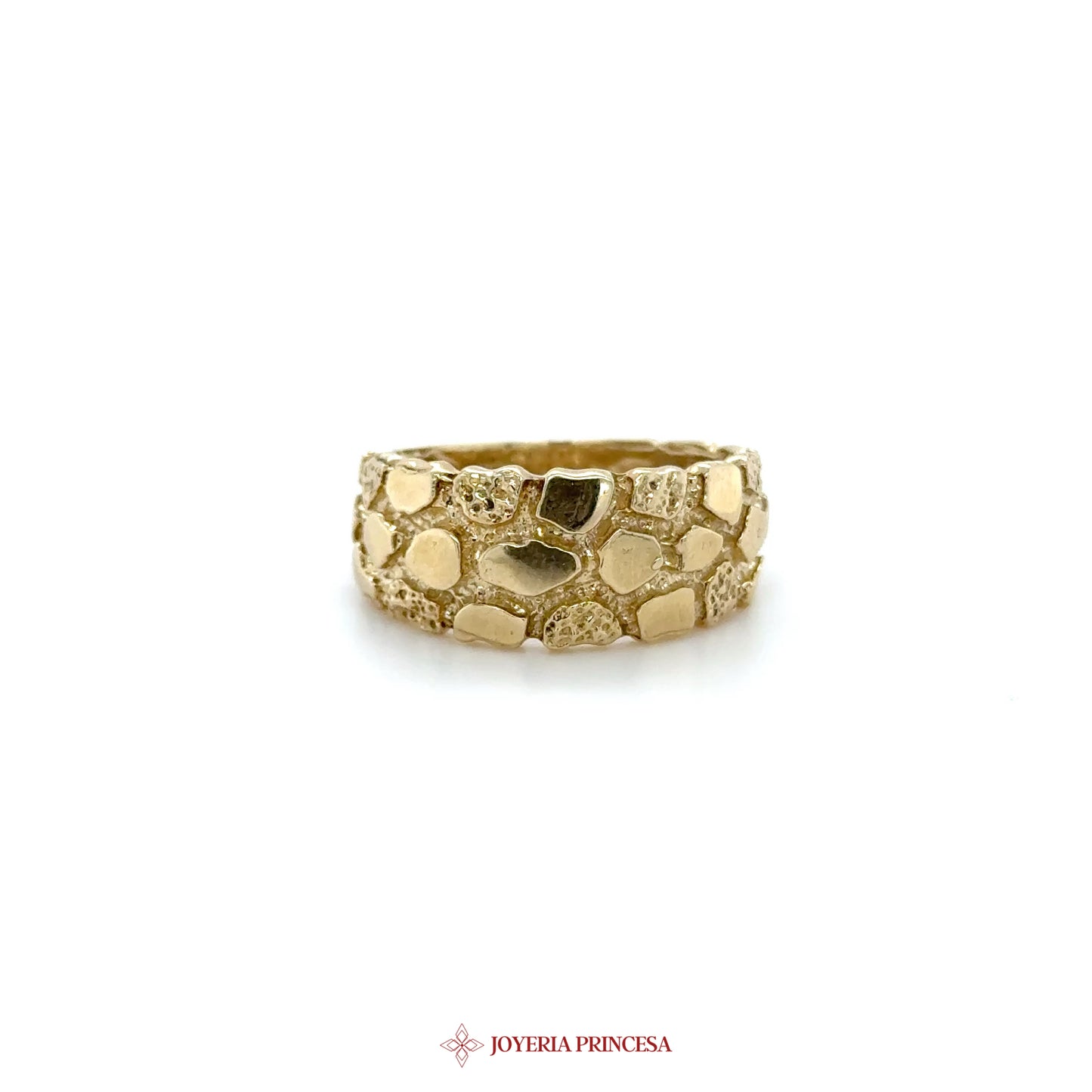10K Gold Textured Nugget Band Ring