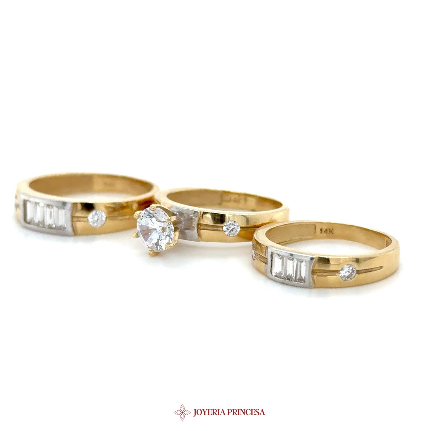 14K Gold Diamond Engagement Ring Set