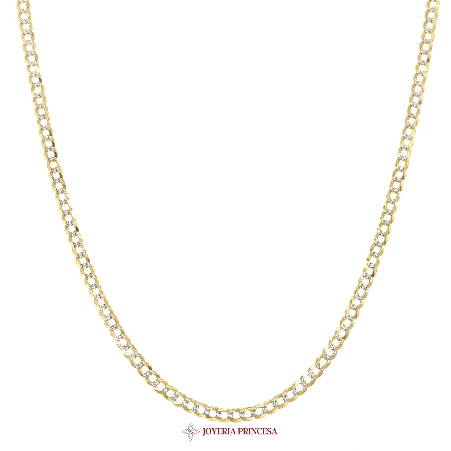 10K 22in Cuban Necklace with Sparkling Stones