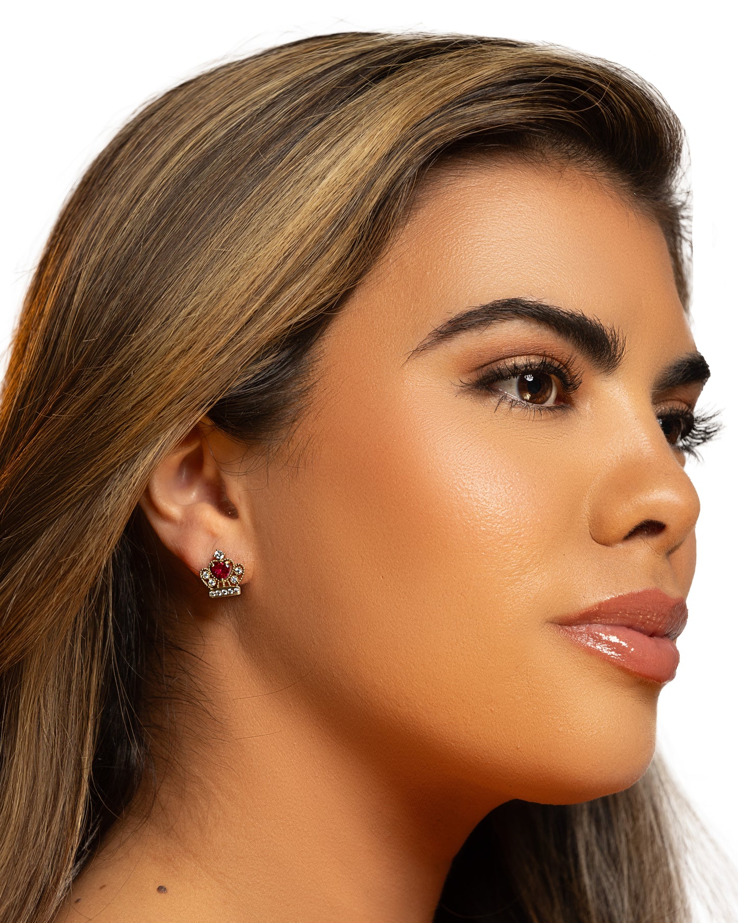 Royal Charm Aretes de oro de 14 quilates