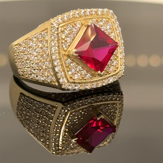 Anillo de oro de 14 quilates con rubí