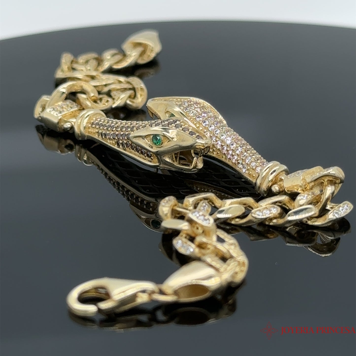 Pulsera Doble Serpiente Oro 10K