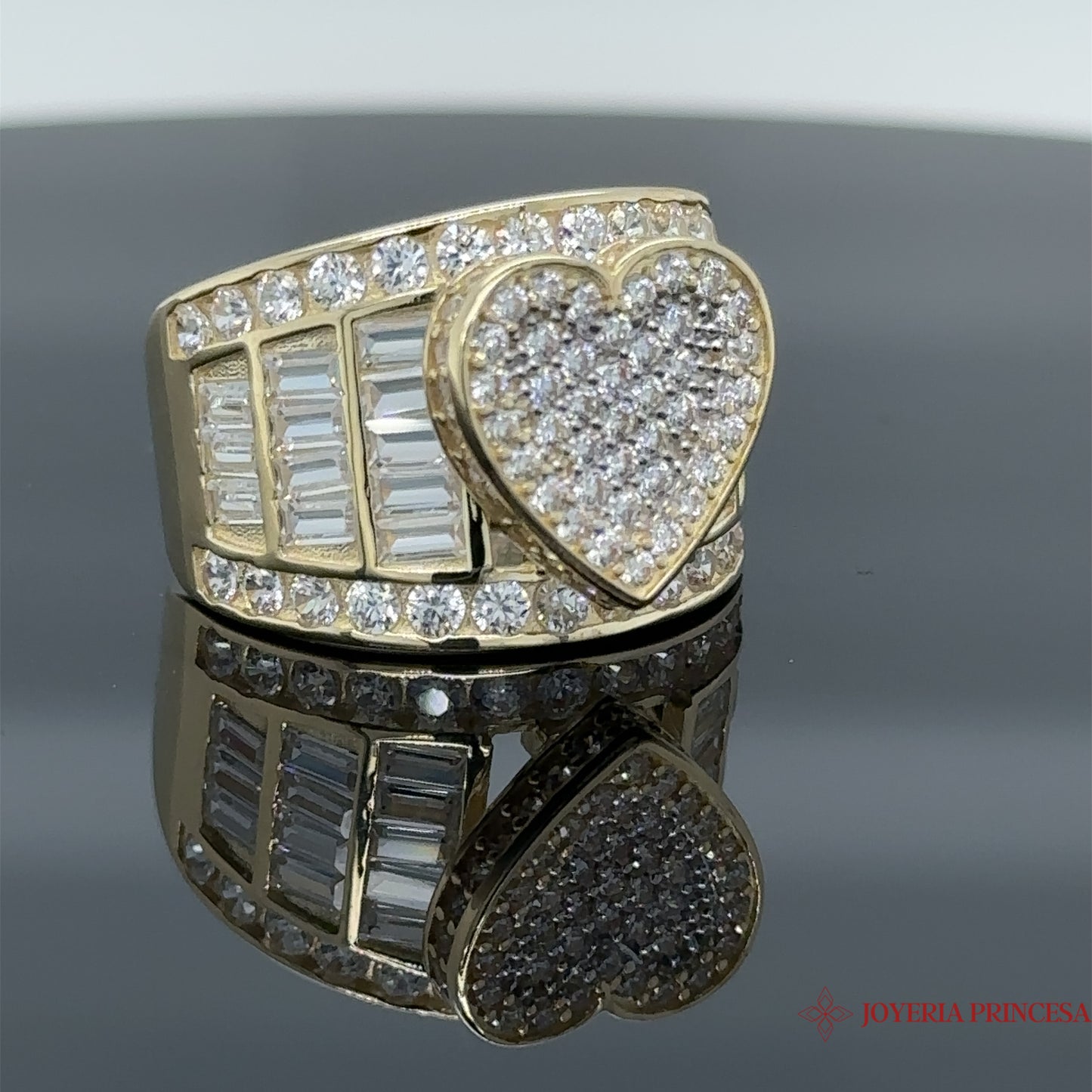Anillo Corazón 14K relleno de circonita
