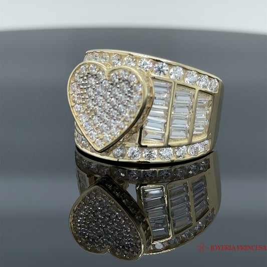 Anillo Corazón 14K relleno de circonita