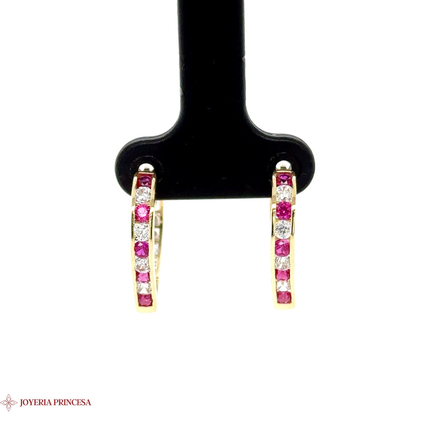 Elegantes Aretes de aro de oro de 14 quilates en tonos rosados