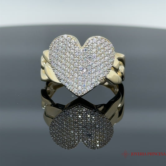 Anillo Corazón Cadena 14K