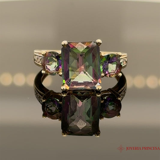 Anillo Tornasol Triple 10K